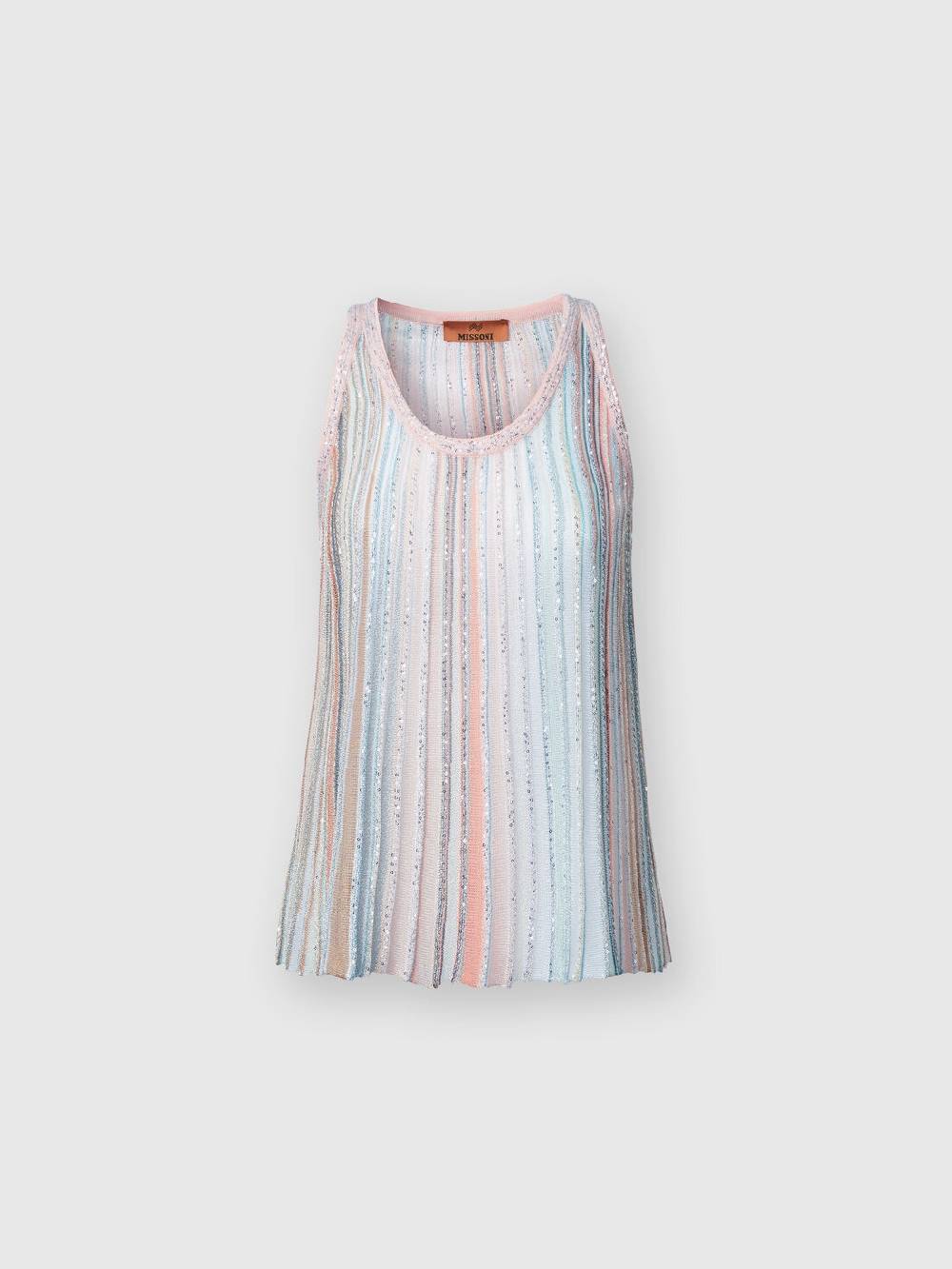M Missoni Canottiera in maglia a righe verticali con paillettes Flash Sale