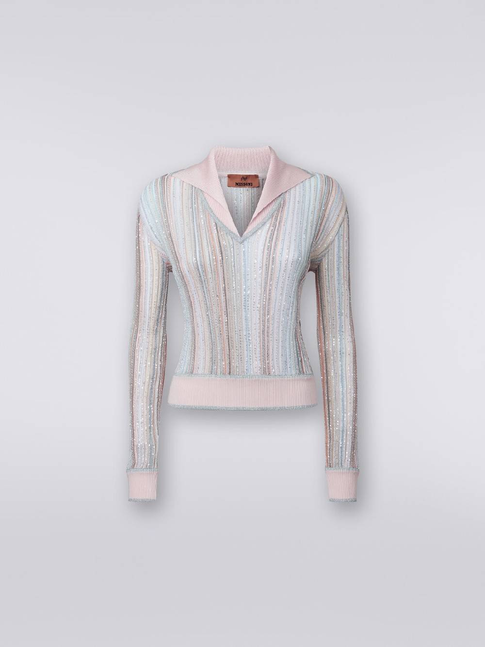 M Missoni Top a maniche lunghe con righe verticali e paillettes Fornitura limitata