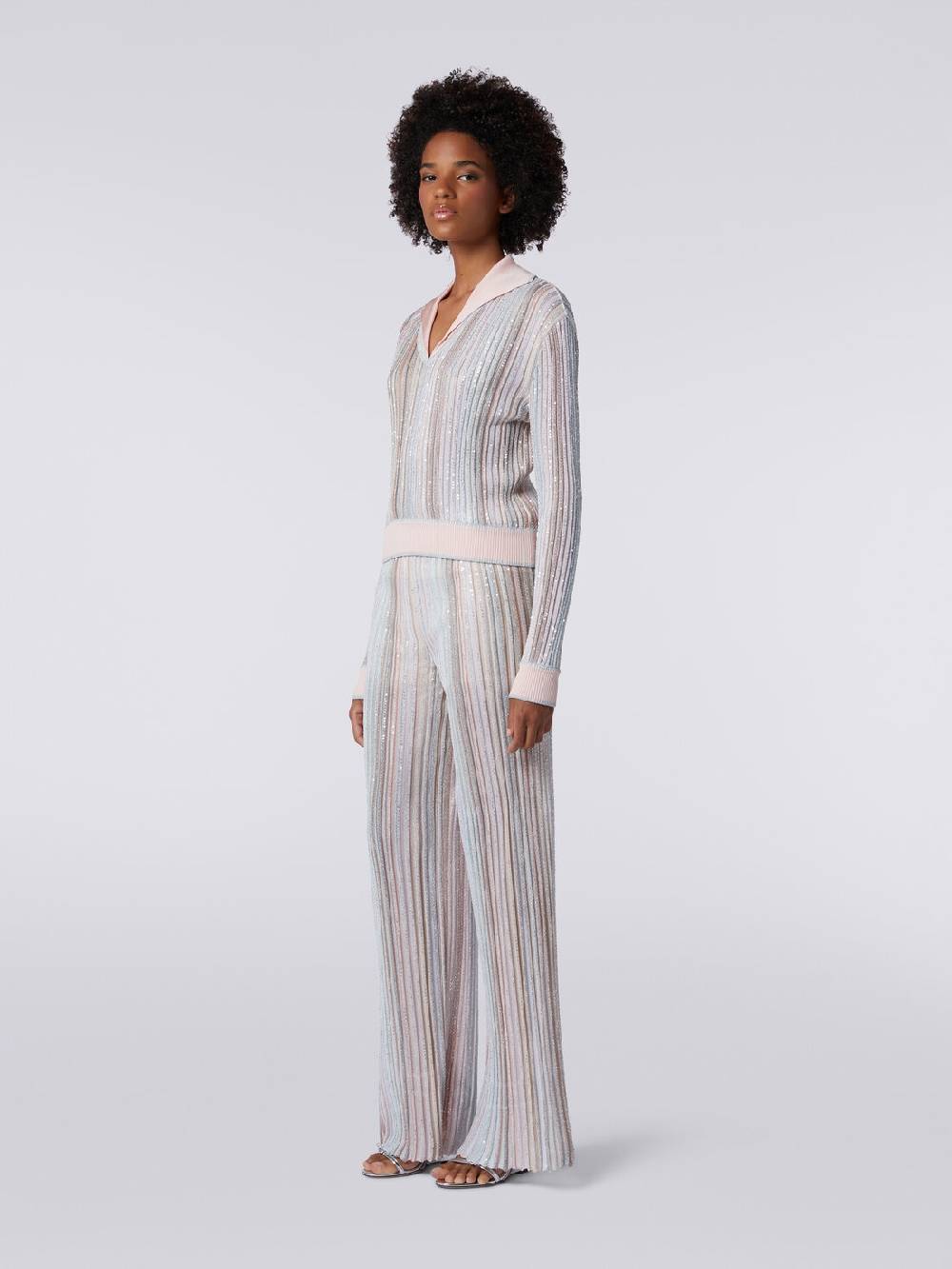 M Missoni Top a maniche lunghe con righe verticali e paillettes Fornitura limitata