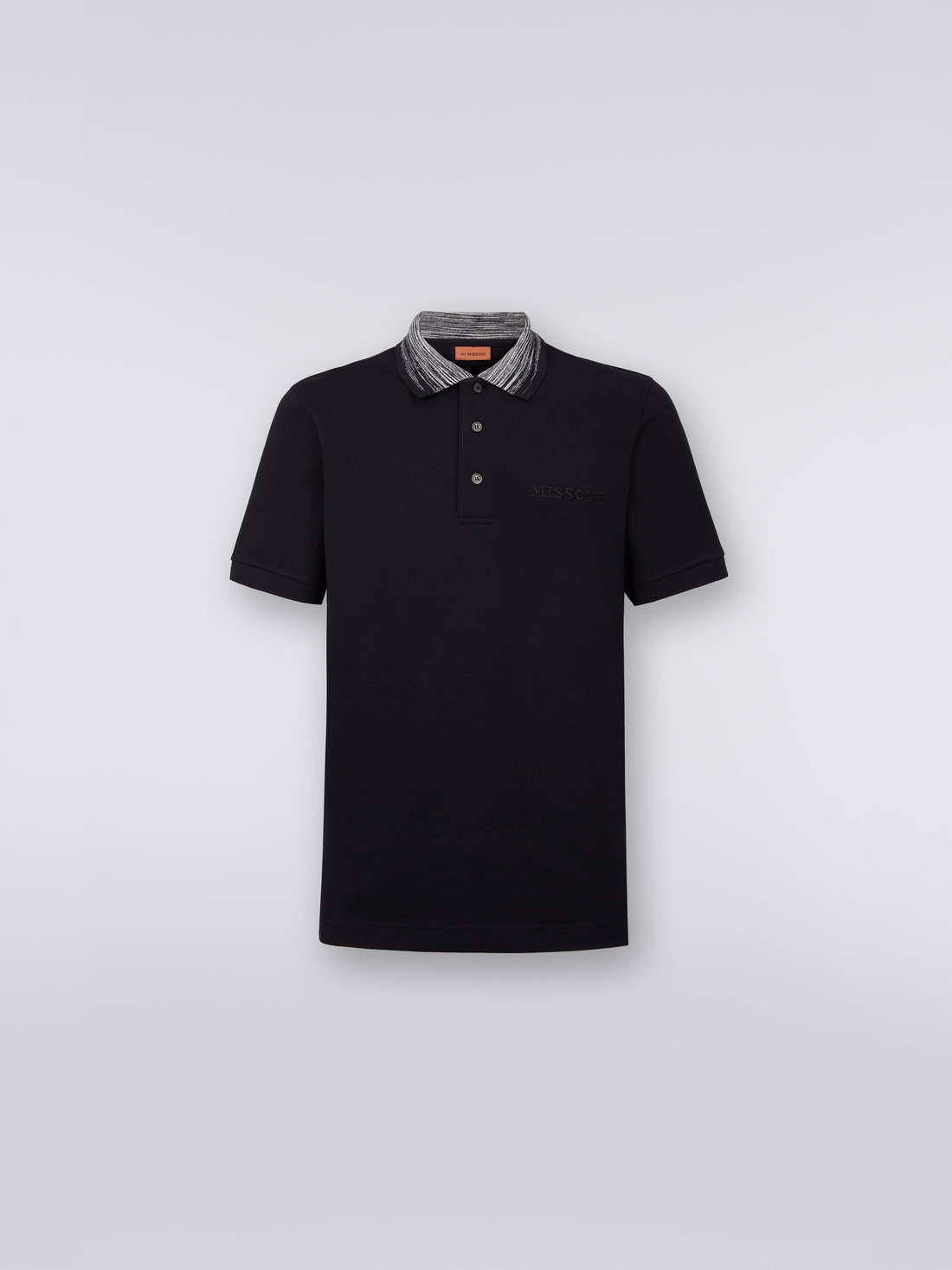 M Missoni Polo in cotone con colletto fiammato e scritta logo Nuovi prodotti