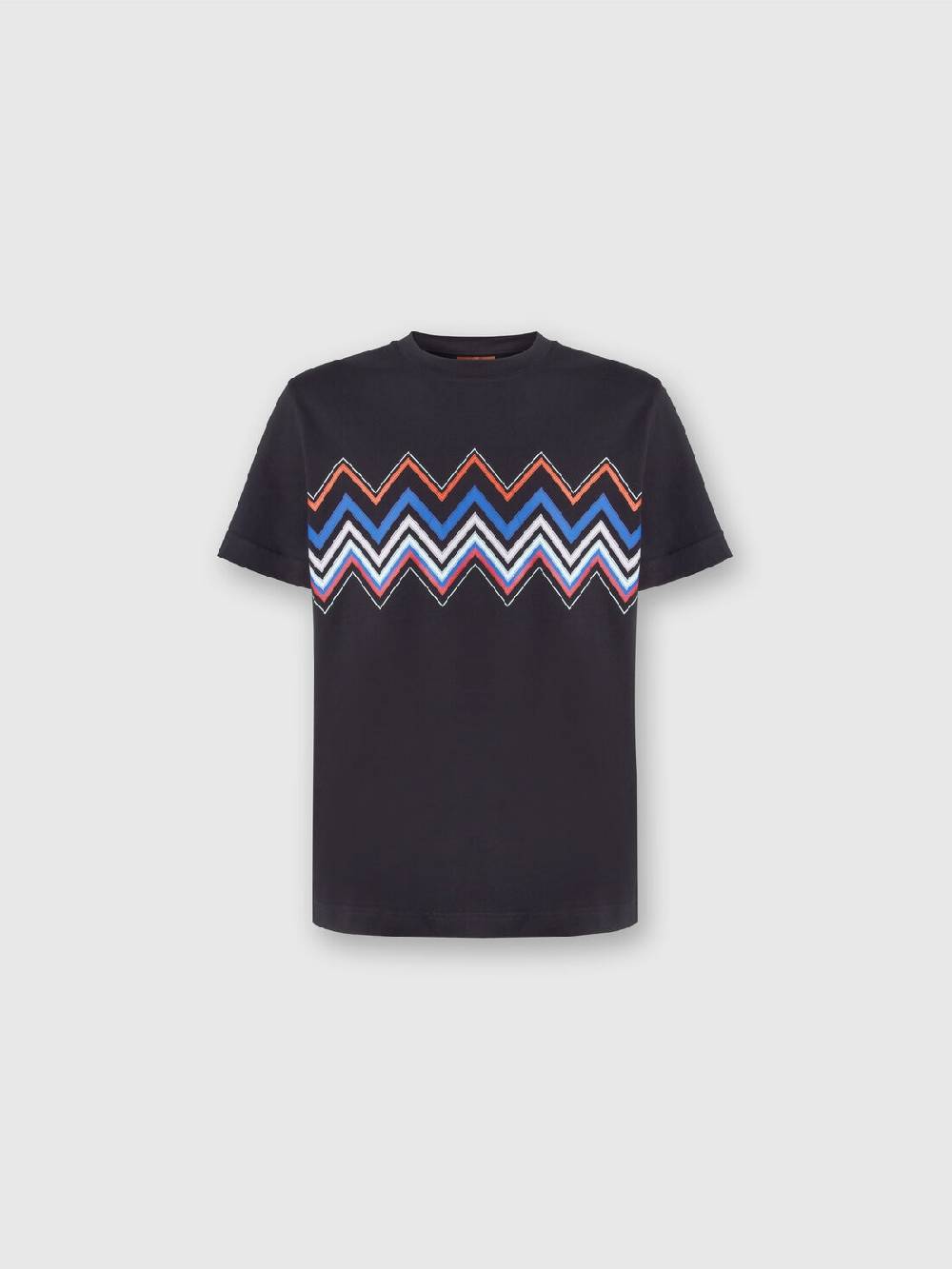 M Missoni T-shirt a maniche corte in cotone con stampa zig zag Fornitura limitata