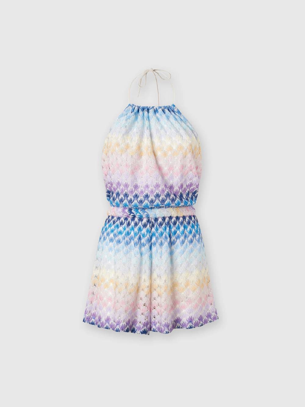 M Missoni Tuta corta in viscosa effetto pizzo dégradé con lurex Liquidazione