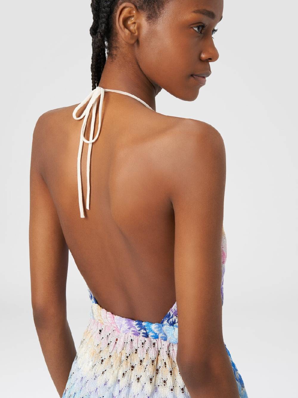 M Missoni Tuta corta in viscosa effetto pizzo dégradé con lurex Liquidazione