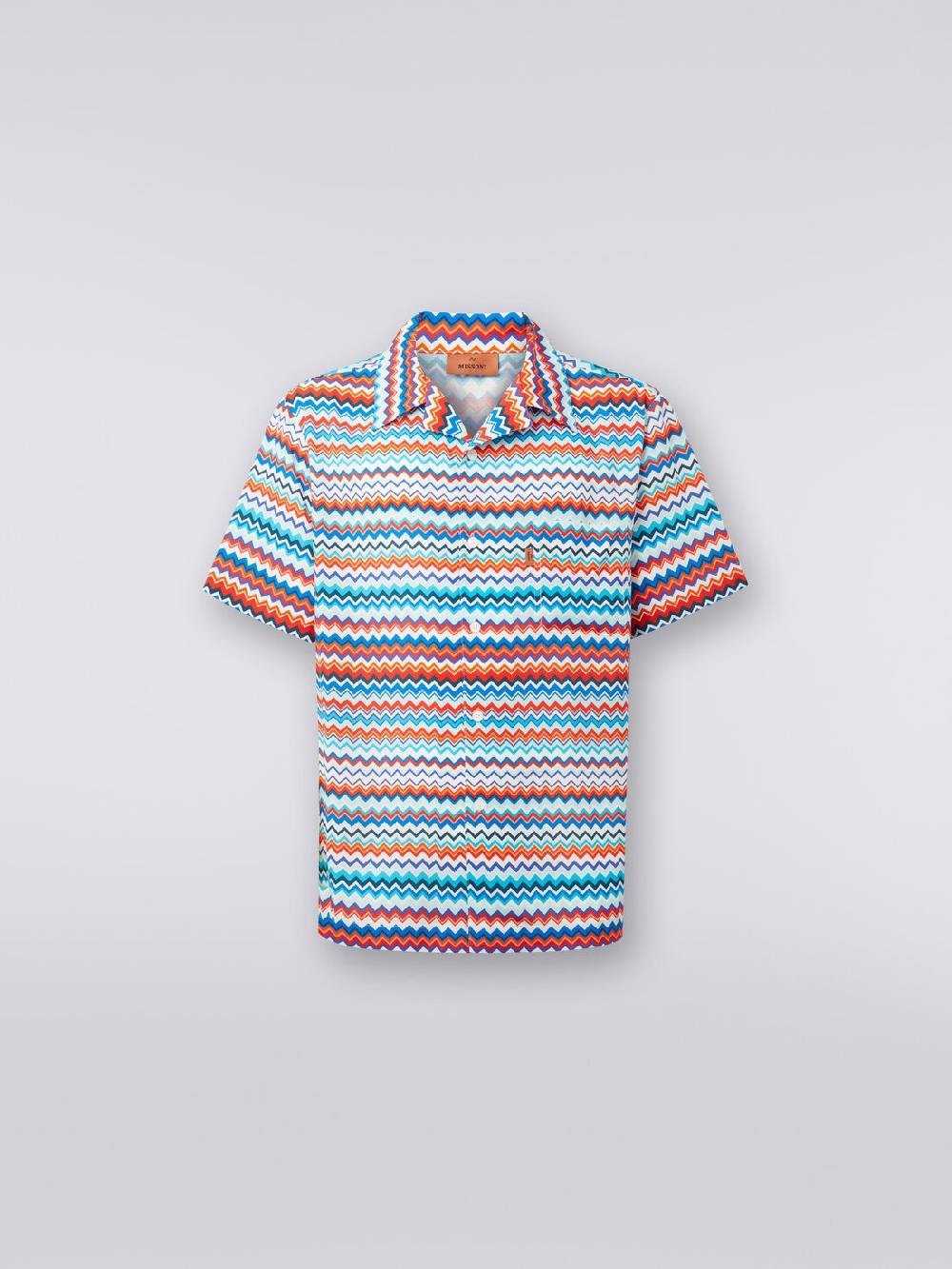 M Missoni Camicia a maniche corte modello bowling in viscosa zig zag Promozione Limitata