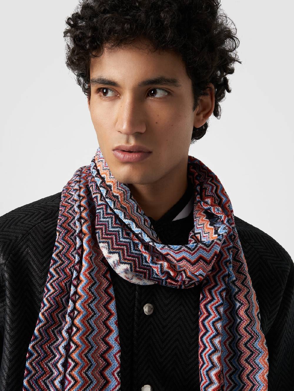 M Missoni Sciarpa in cotone chevron con frange Pezzi Unici
