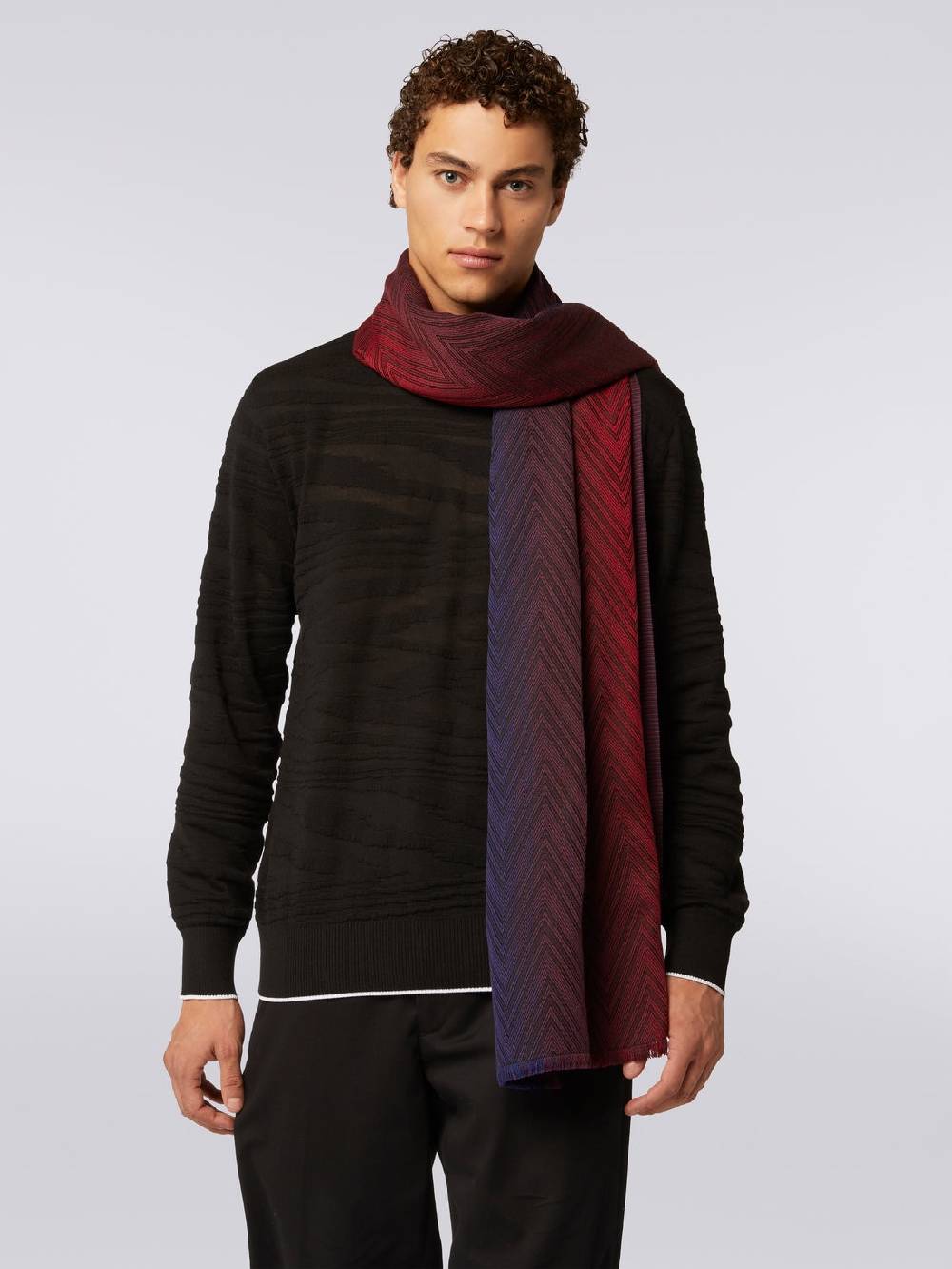 M Missoni Stola in maglia di viscosa e lana chevron con bordi sfrangiati Qualità Garantita