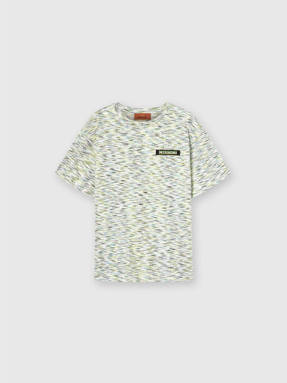 M Missoni T-shirt in cotone fiammato con scritta logo Prezzo Ridotto