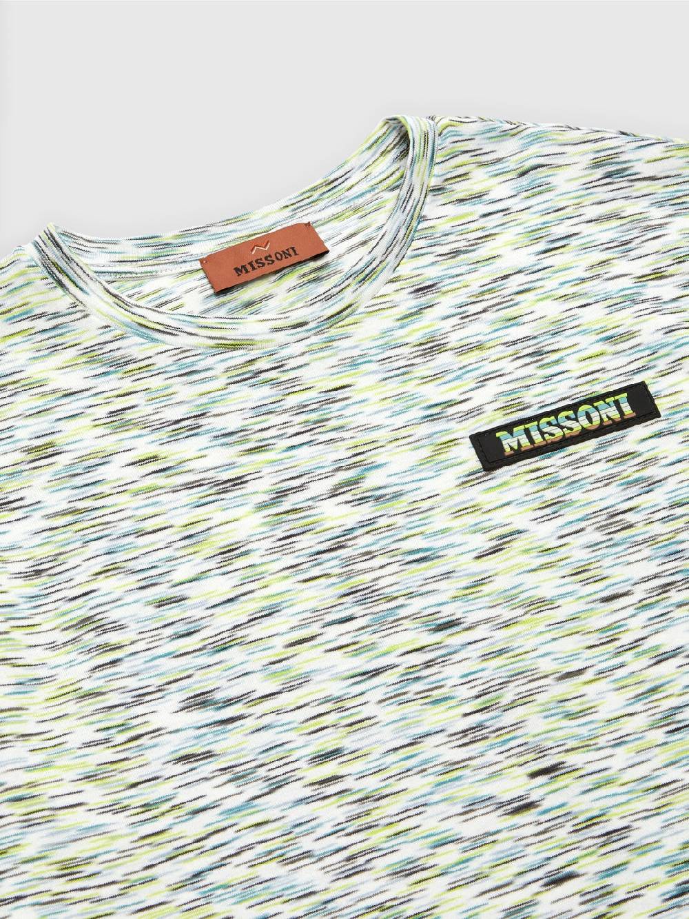 M Missoni T-shirt in cotone fiammato con scritta logo Prezzo Ridotto