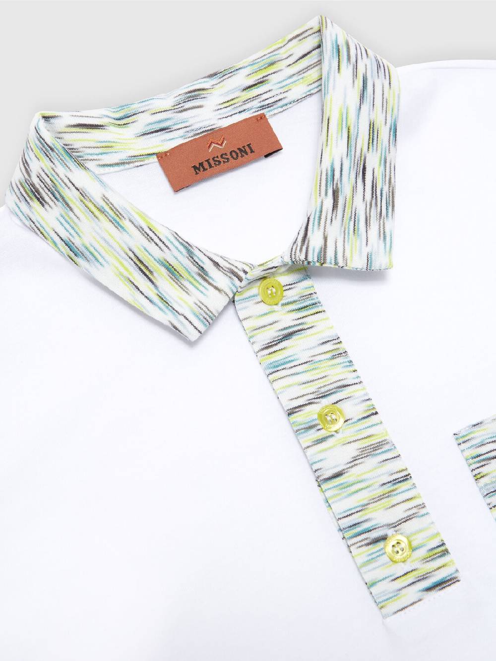 M Missoni Polo a maniche corte in cotone con inserti fiammati Sottocosto