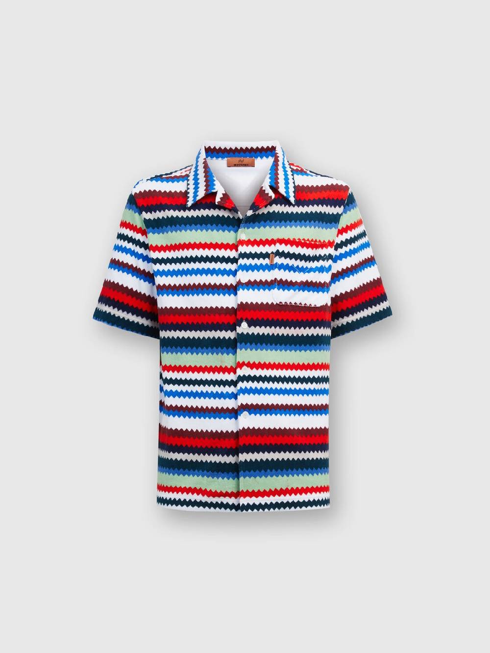 M Missoni Camicia a maniche corte modello bowling in spugna zig zag In Vendita