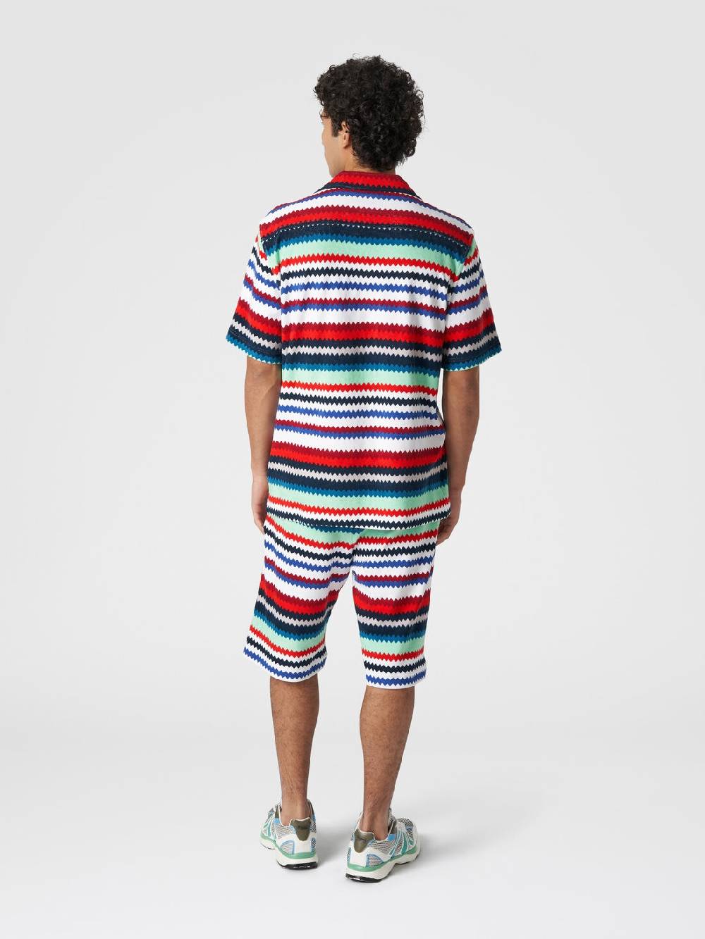 M Missoni Camicia a maniche corte modello bowling in spugna zig zag In Vendita