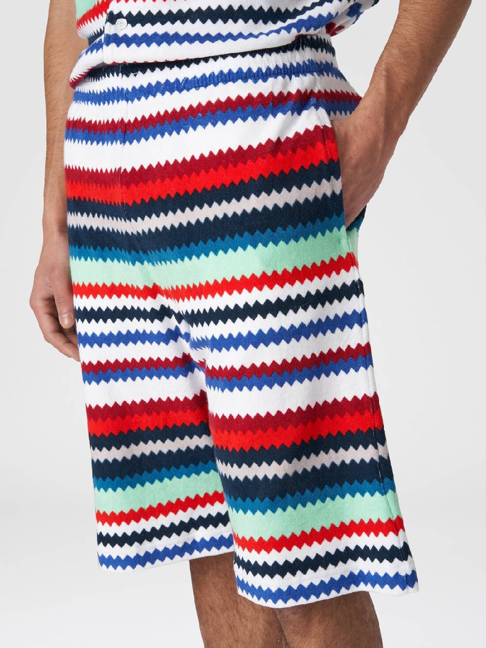 M Missoni Shorts in spugna stampa zig zag Saldi