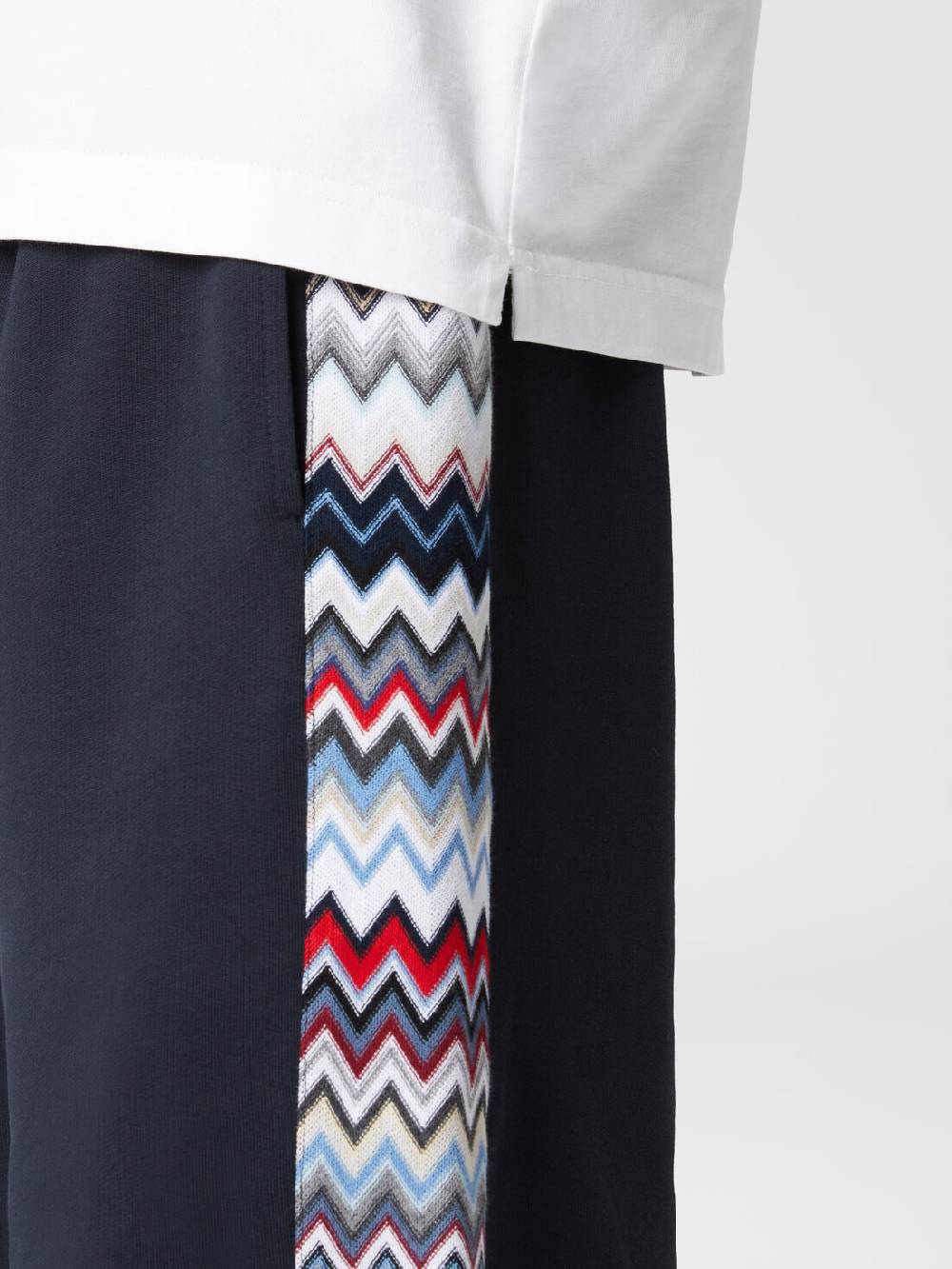 M Missoni Shorts in cotone con inserti chevron Offerte