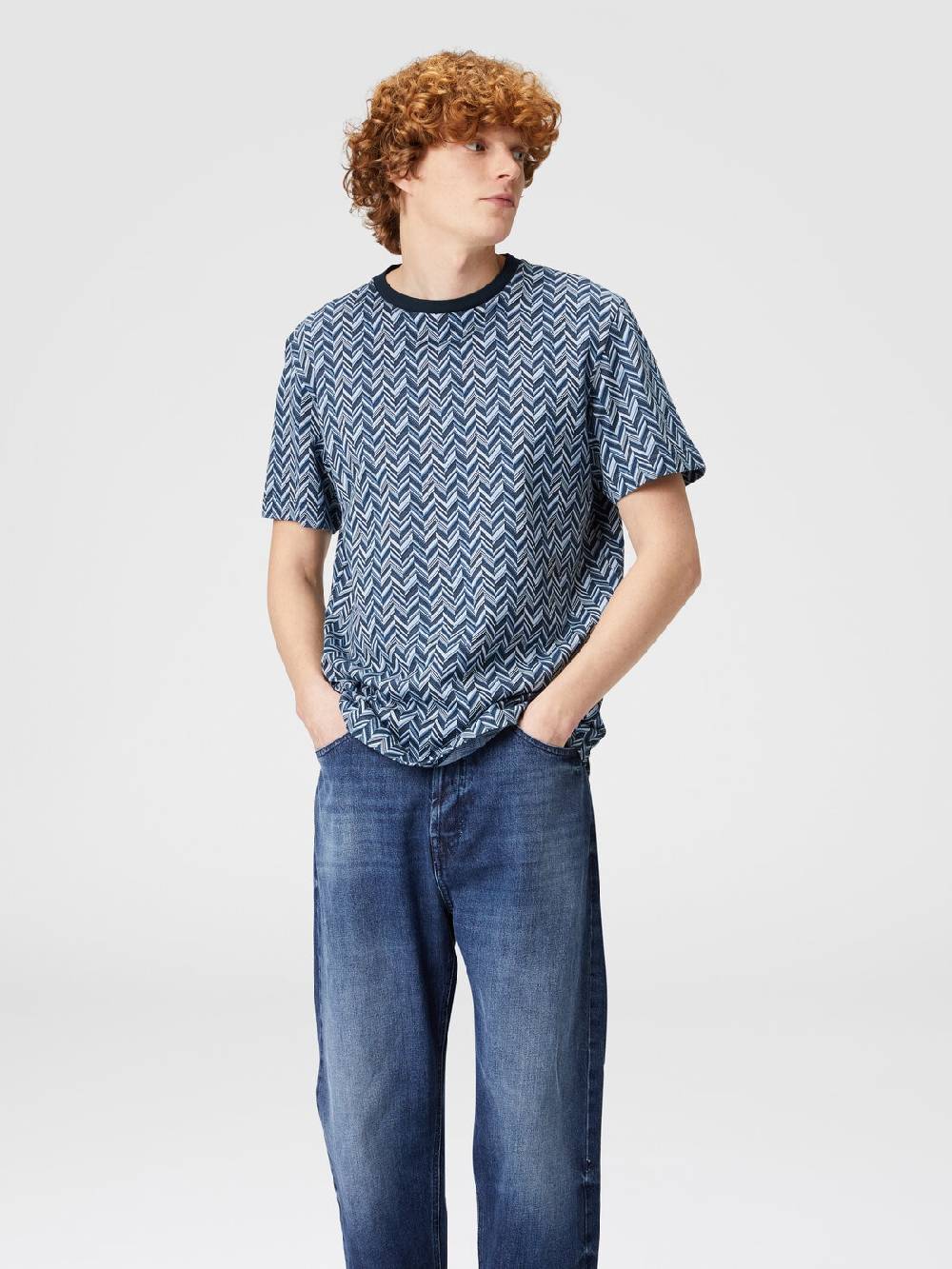 M Missoni T-shirt in jersey di cotone jacquard zig zag Hotsell