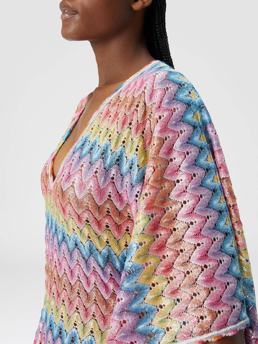 M Missoni Caftano copricostume lungo in pizzo spalmato Saldi Di Fabbrica