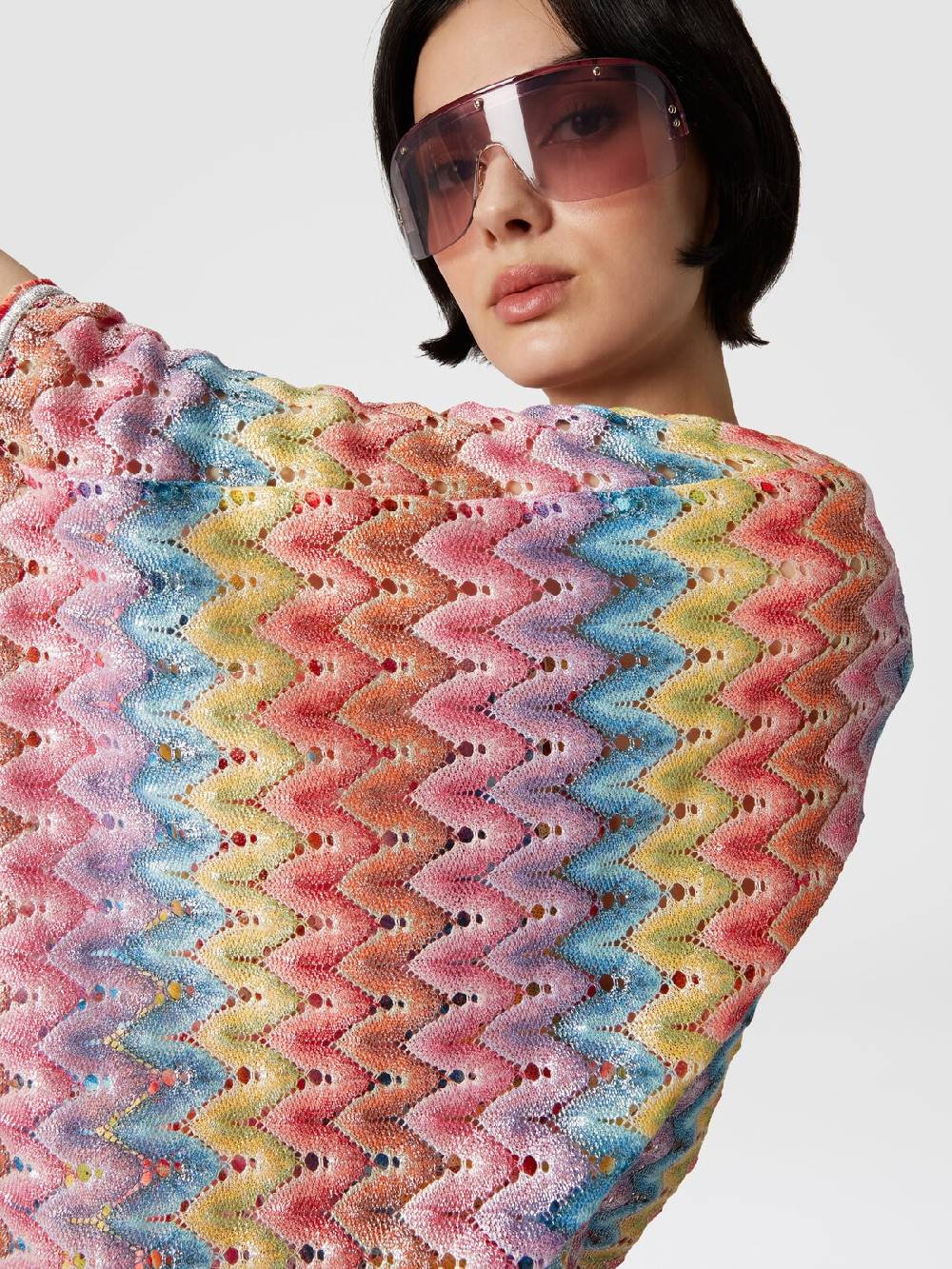 M Missoni Caftano copricostume corto in pizzo spalmato I Più Venduti