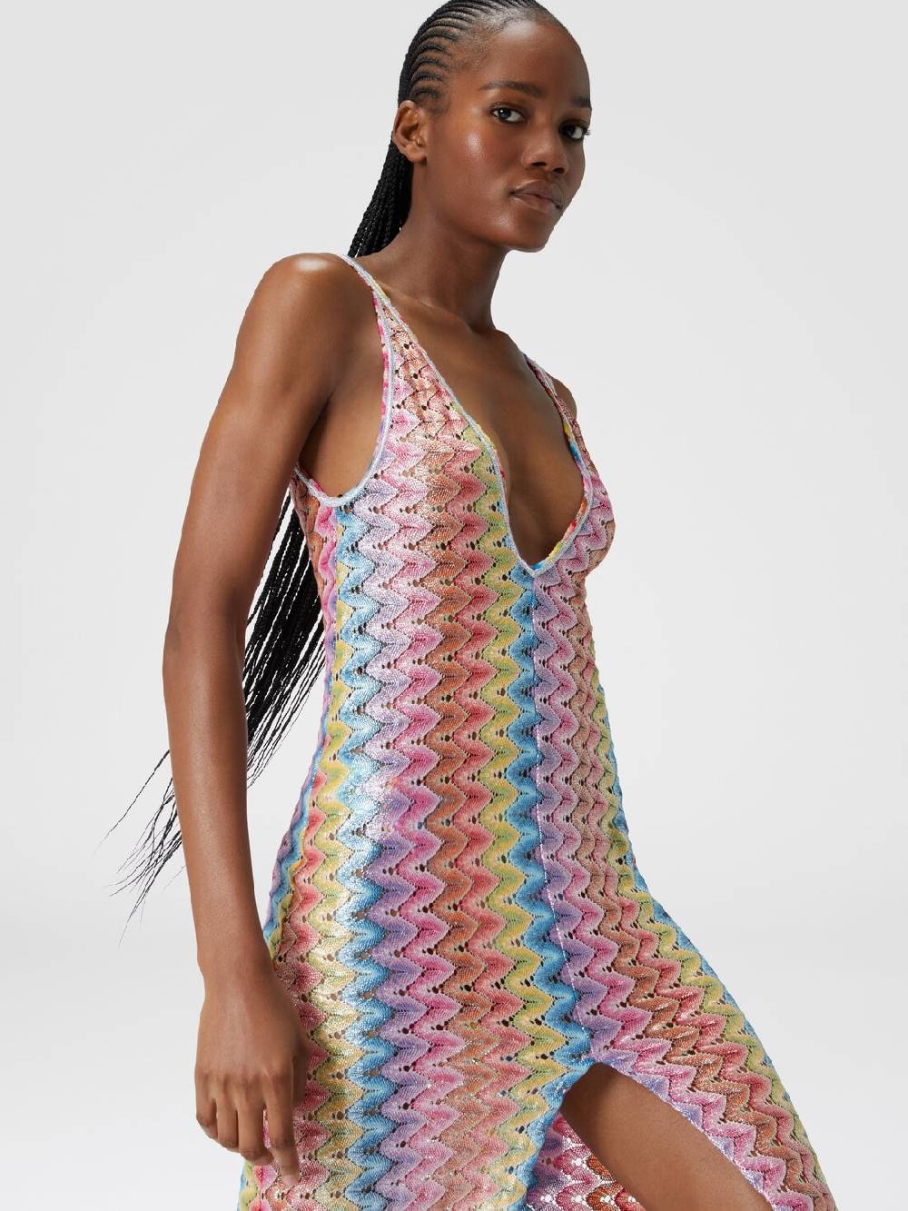 M Missoni Abito copricostume lungo con scollatura a V e spacco Vendite Flash