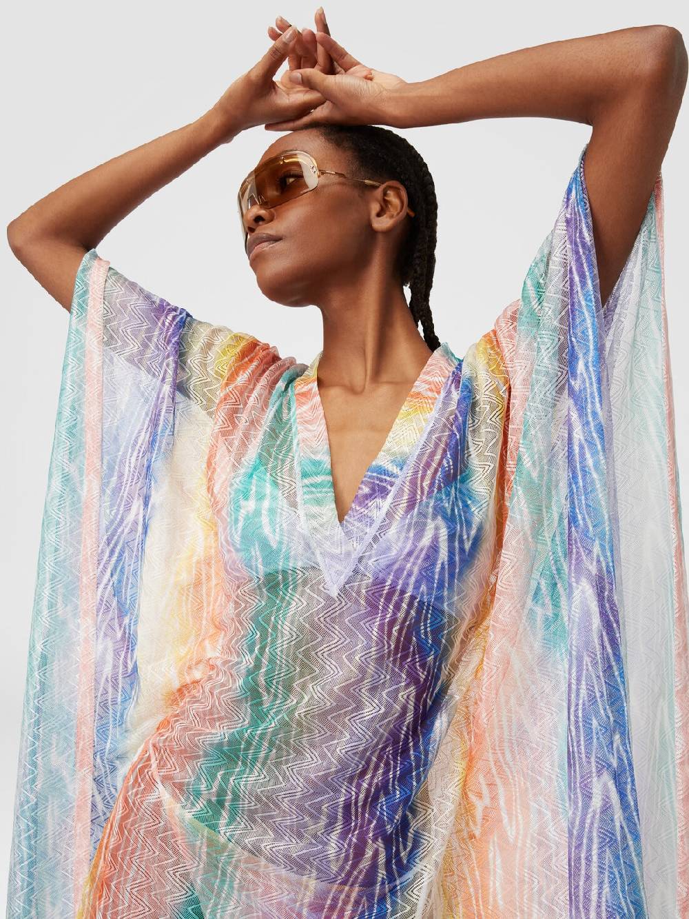 M Missoni Caftano copricostume corto stampa tie-dye Moda