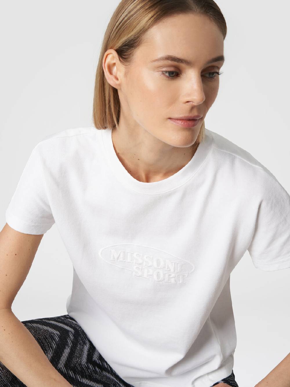 M Missoni T-shirt girocollo in cotone con logo Qualità