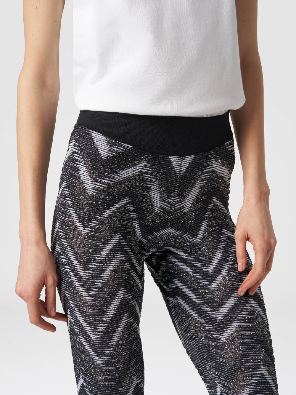 M Missoni Leggings in maglia con lurex e logo Vendita