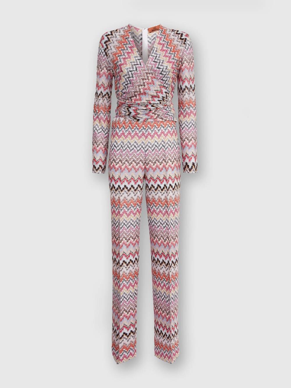M Missoni Tuta lunga in viscosa lamé zig zag Consegna Veloce