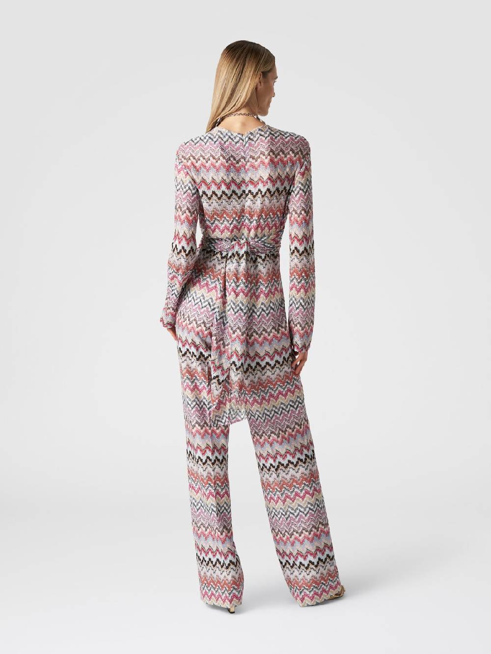 M Missoni Tuta lunga in viscosa lamé zig zag Consegna Veloce