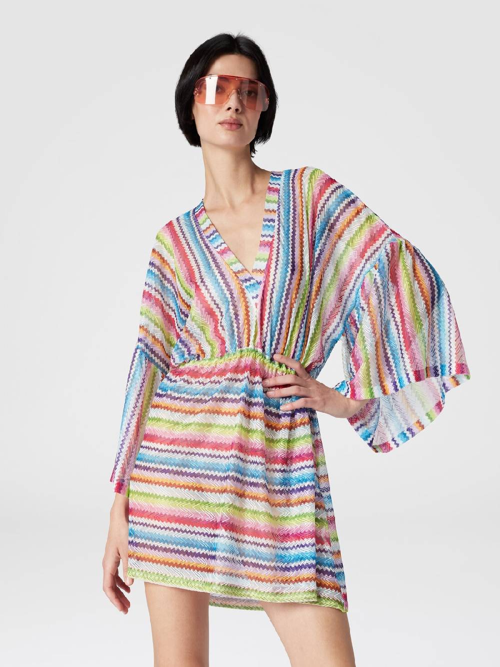 M Missoni Caftano copricostume corto stampa zig zag Promozione temporanea