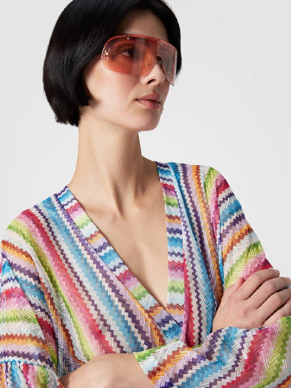 M Missoni Caftano copricostume corto stampa zig zag Promozione temporanea