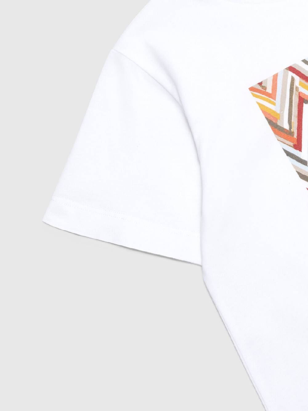 M Missoni T-shirt in jersey di cotone con stampa chevron e logo Qualità