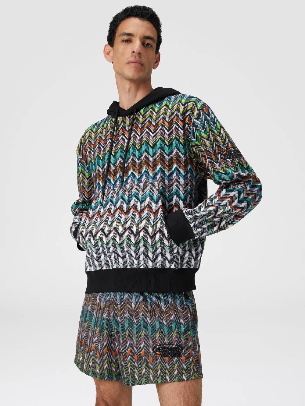 M Missoni Felpa con cappuccio in maglia zig zag 50% di sconto per tempo limitato