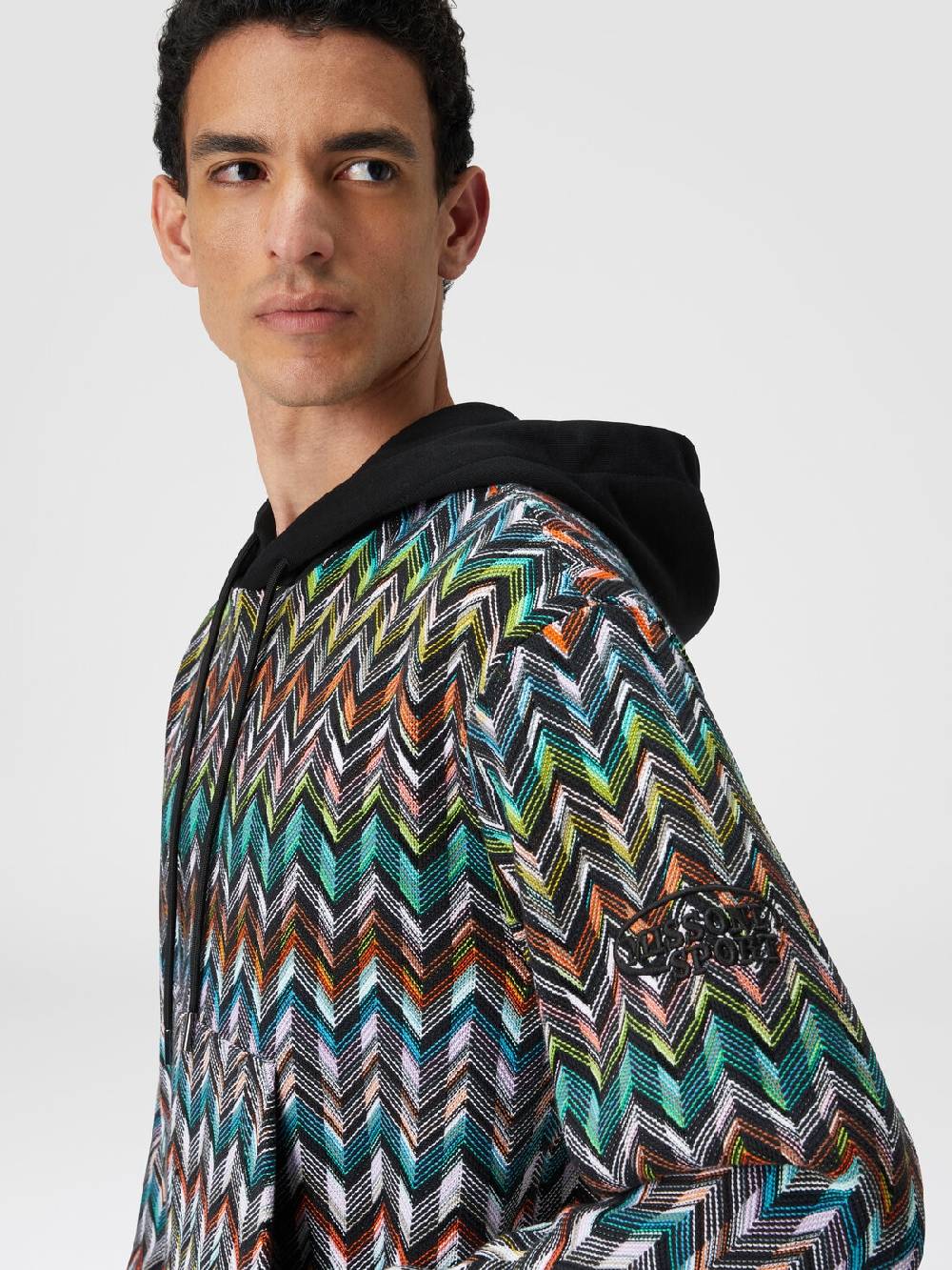 M Missoni Felpa con cappuccio in maglia zig zag 50% di sconto per tempo limitato