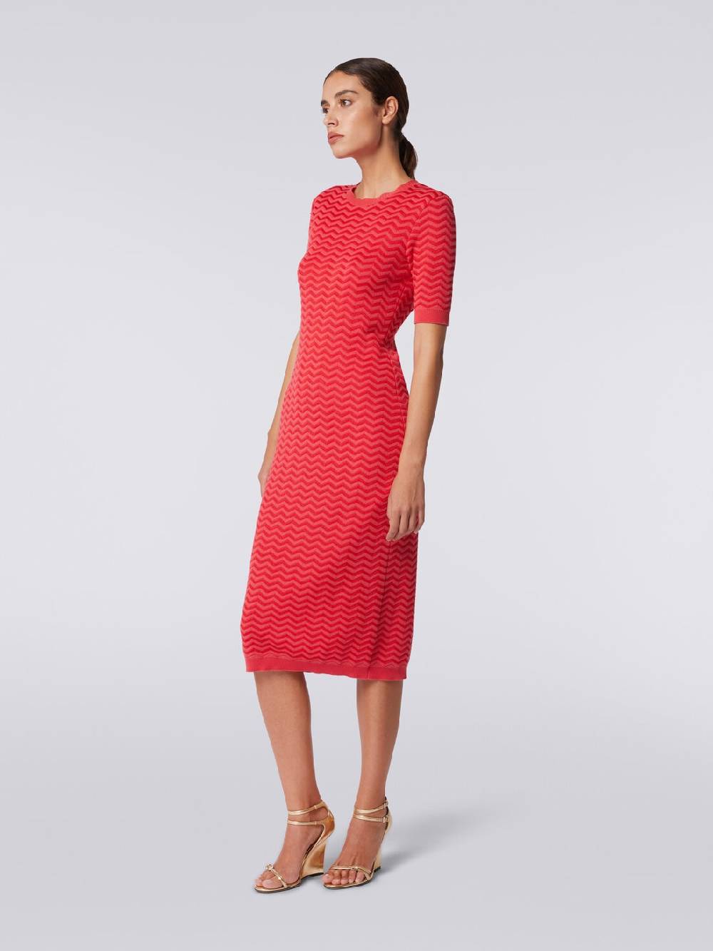 M Missoni Abito longuette girocollo in maglia chevron Moda