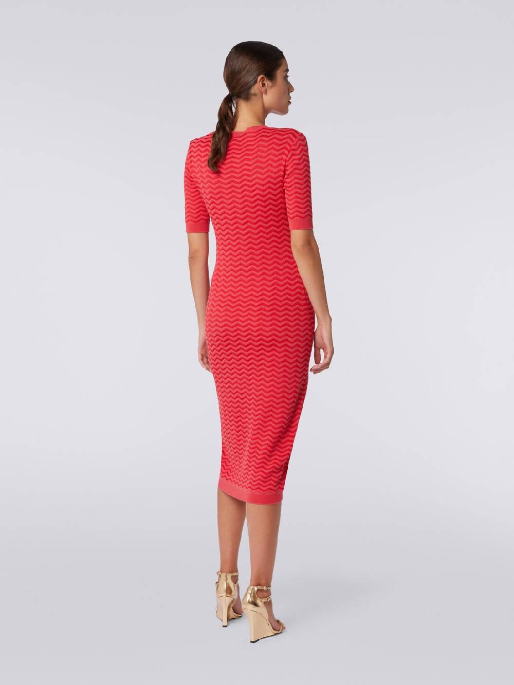 M Missoni Abito longuette girocollo in maglia chevron Moda