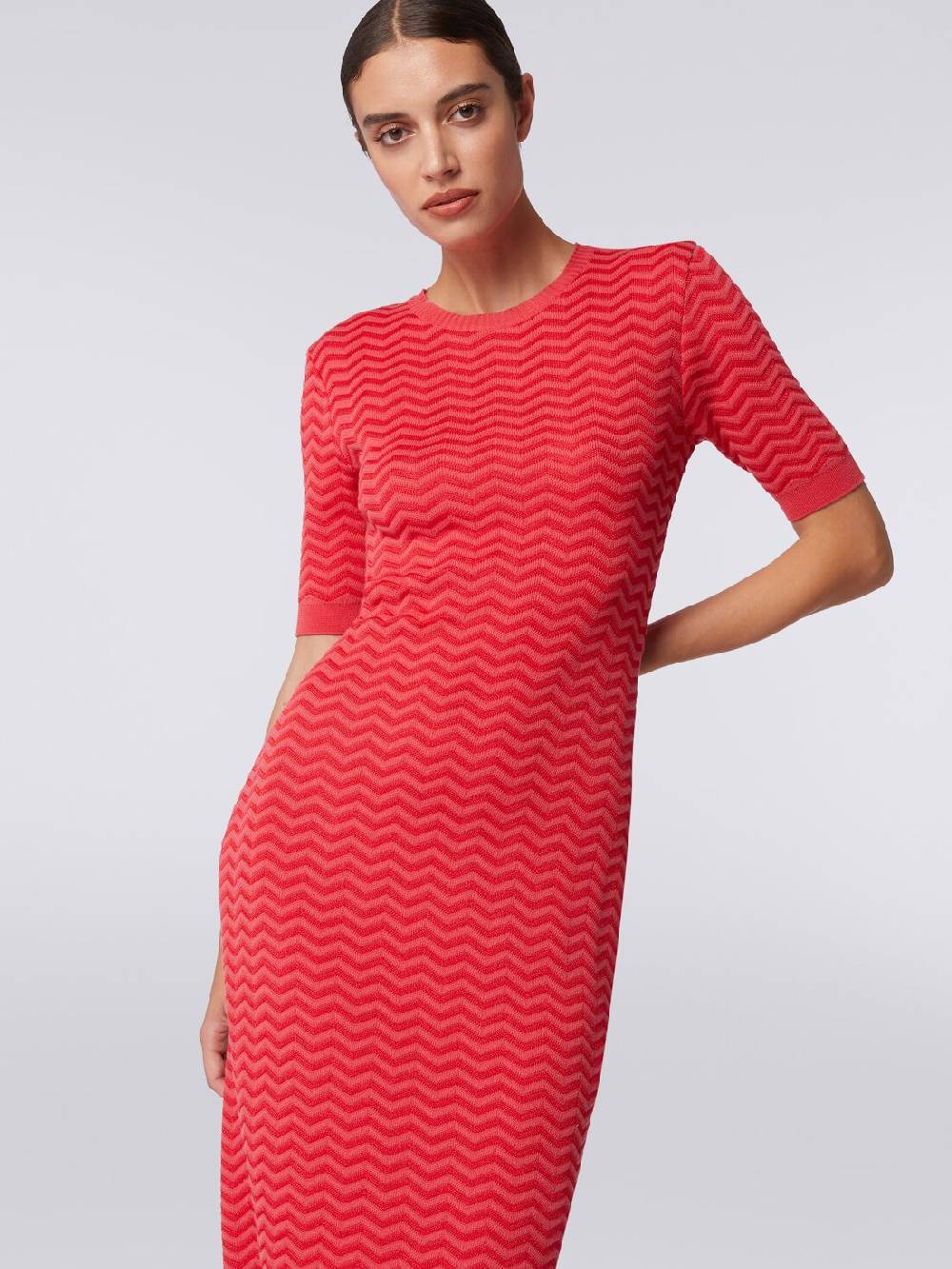 M Missoni Abito longuette girocollo in maglia chevron Moda