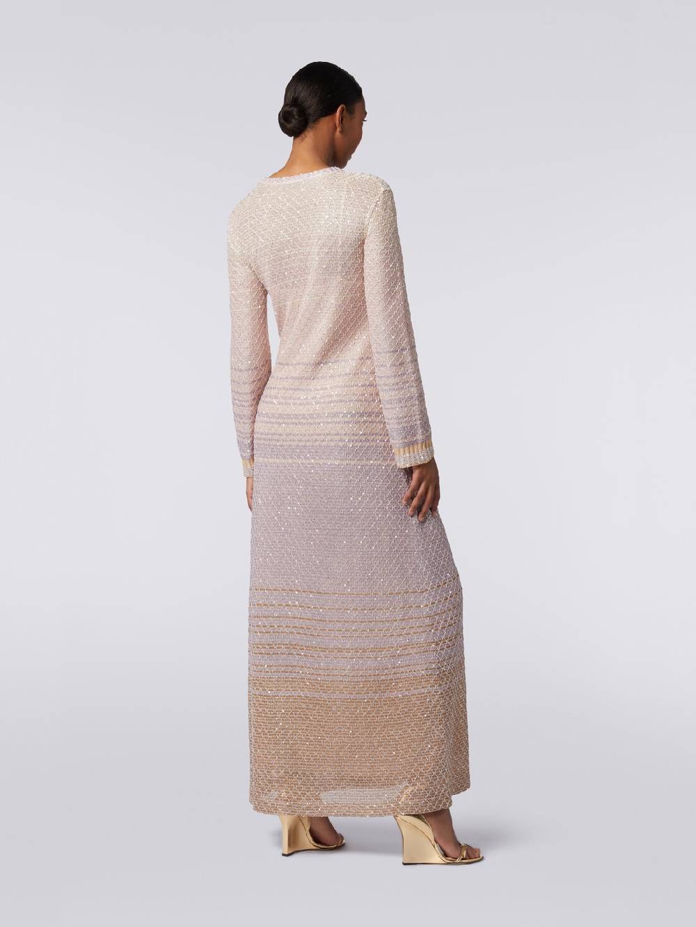 M Missoni Abito lungo in maglia dégradé con paillettes 2025