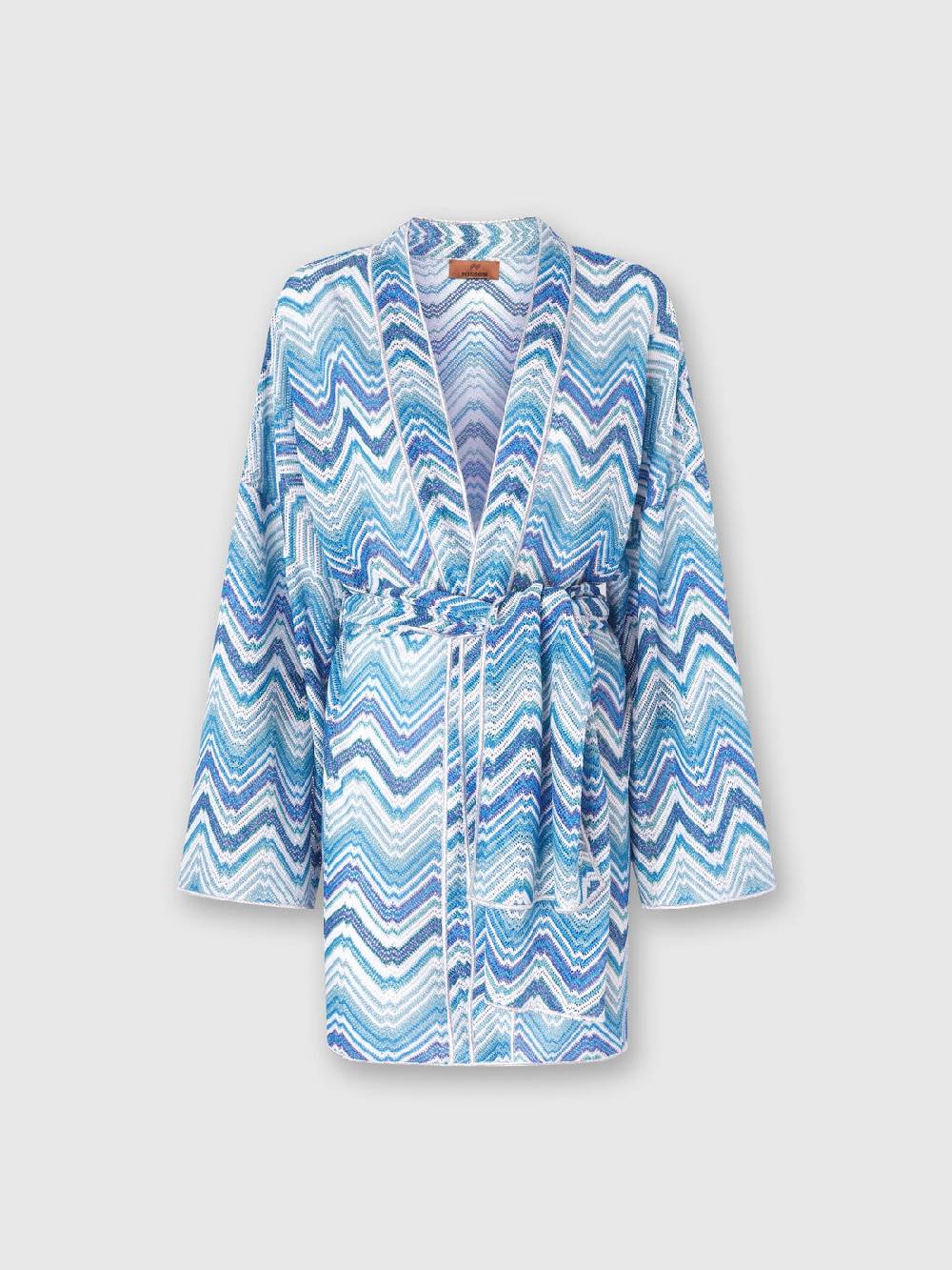 M Missoni Copricostume corto a vestaglia in crochet chevron con lurex Negozi Online