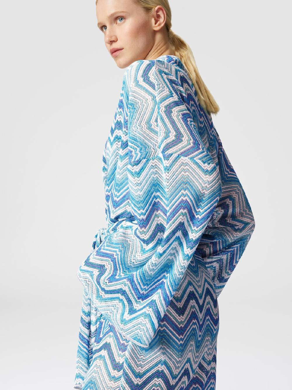 M Missoni Copricostume corto a vestaglia in crochet chevron con lurex Negozi Online