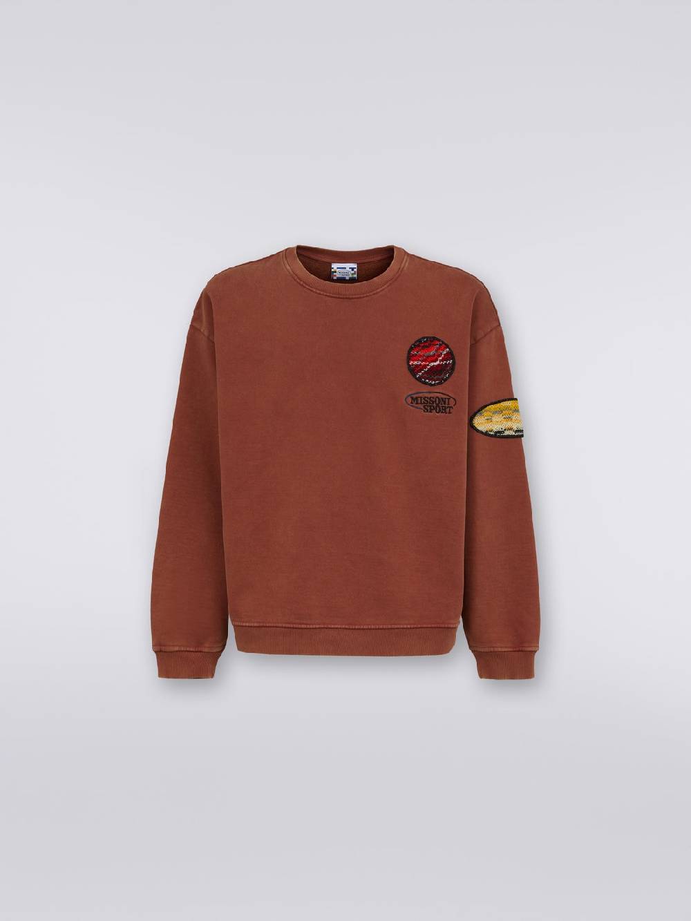 M Missoni Pullover girocollo in felpa di cotone con inserto in maglia Shopping Online