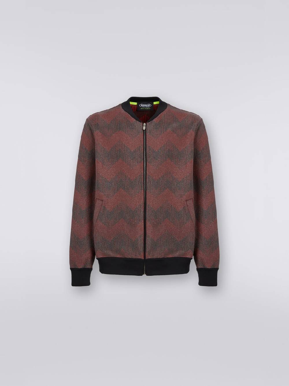 M Missoni Bomber in misto cotone zig zag in collaborazione con Mike Maignan Prezzo Ridotto