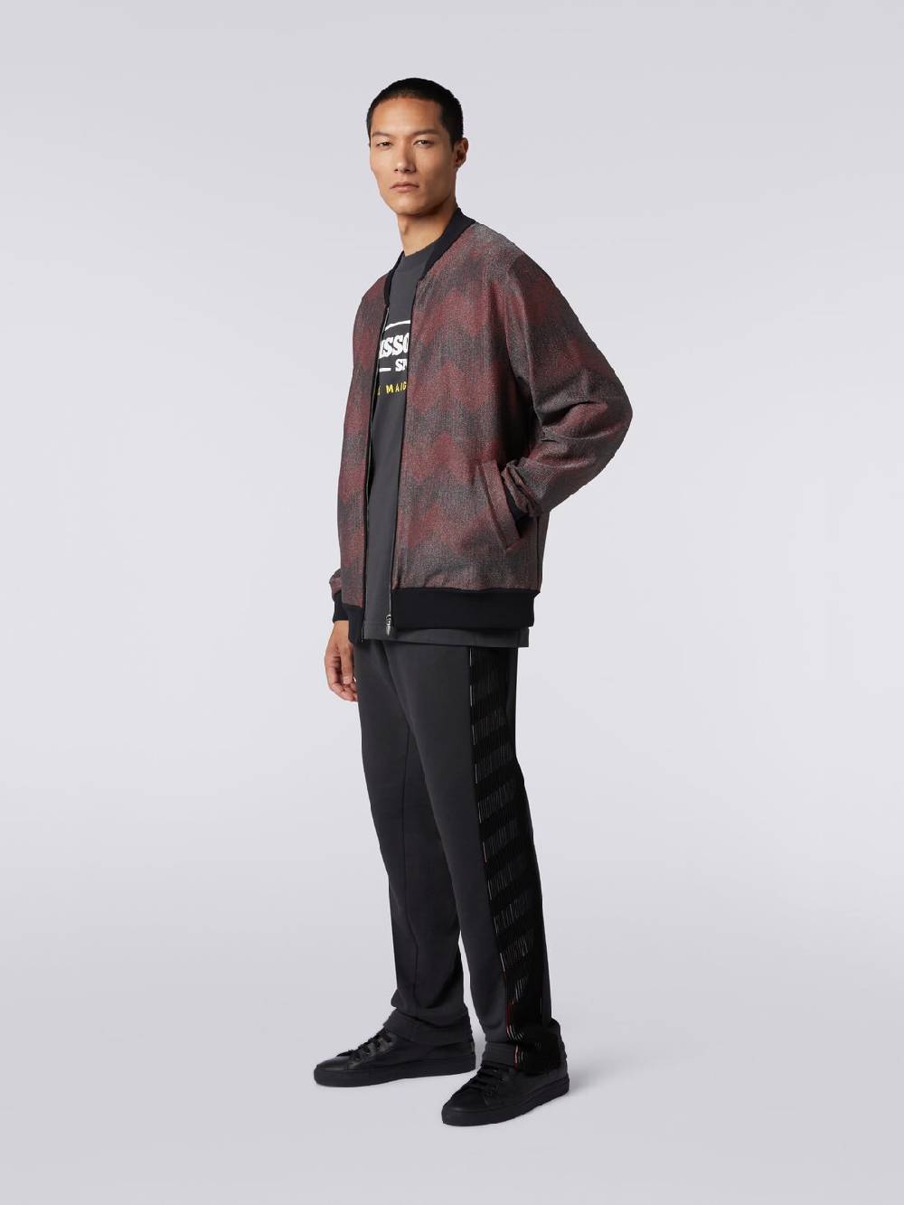 M Missoni Bomber in misto cotone zig zag in collaborazione con Mike Maignan Prezzo Ridotto