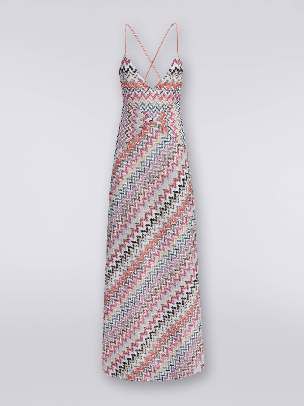 M Missoni Abito lungo in misto viscosa patchwork con lurex Vendite Flash
