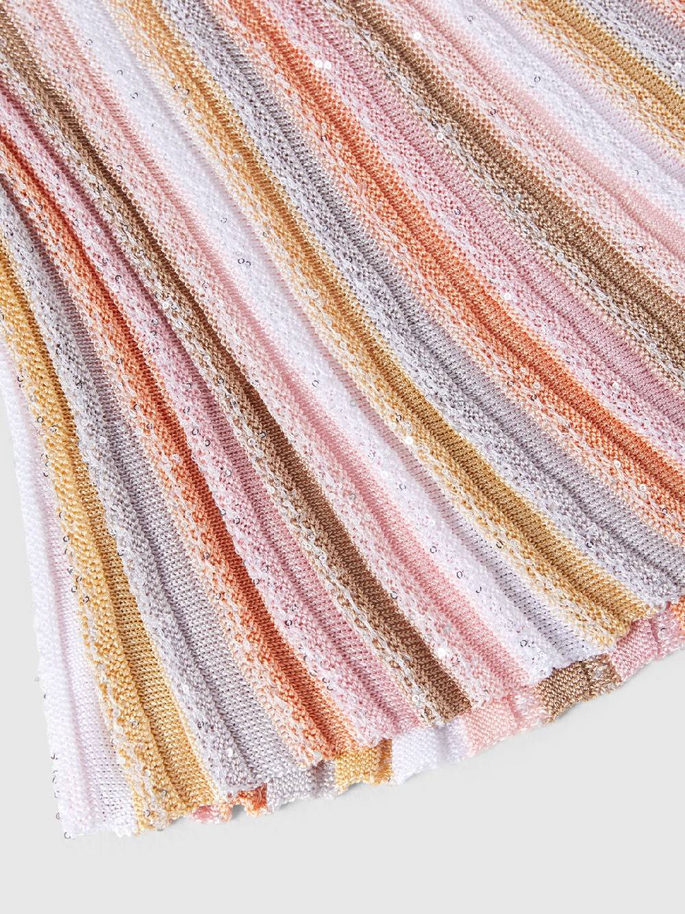 M Missoni Top senza maniche in maglia di viscosa plissée con paillettes In Linea