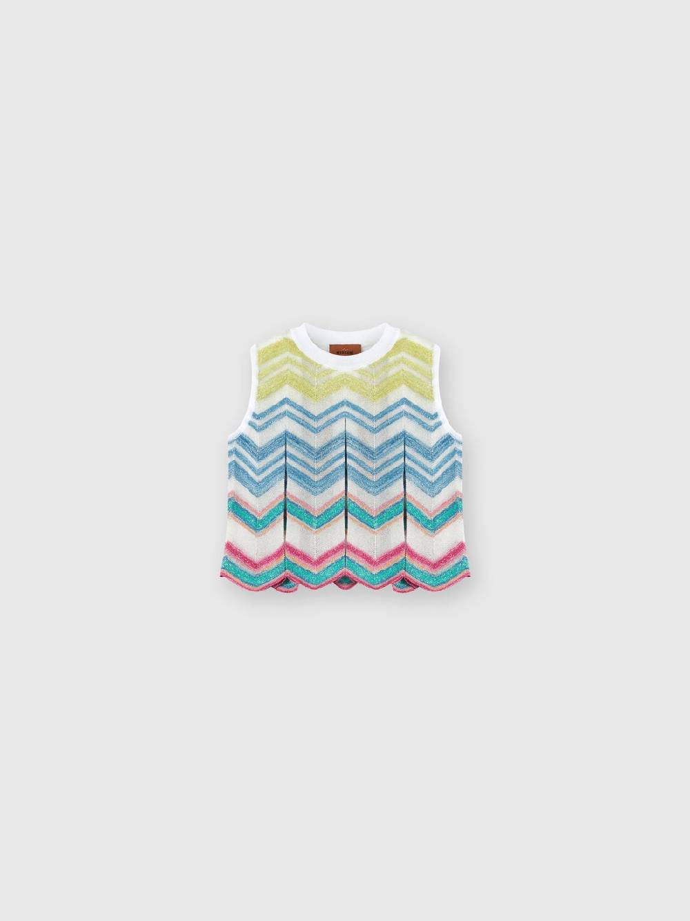 M Missoni Top senza maniche in maglia di misto viscosa lamé Nuovo