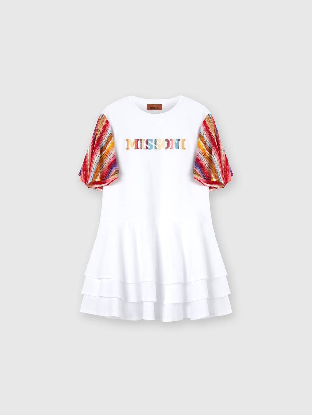 M Missoni Abito a maniche corte in jersey di cotone con scritta logo Offerte stagionali