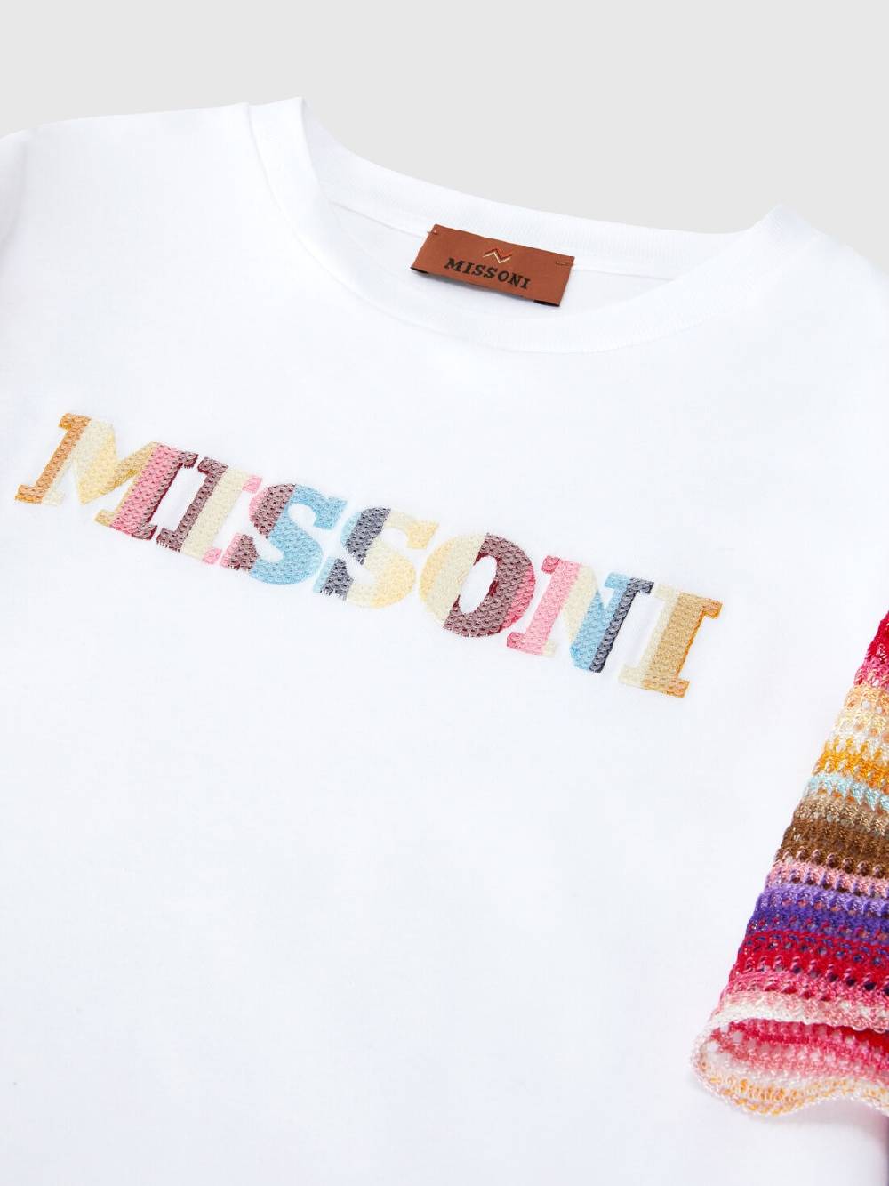 M Missoni Abito a maniche corte in jersey di cotone con scritta logo Offerte stagionali
