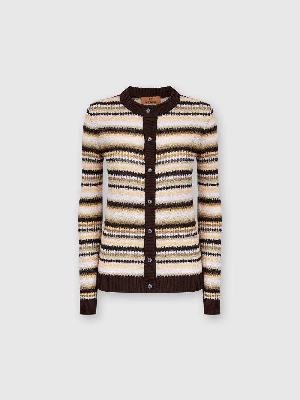 M Missoni Cardigan in cotone e viscosa a righe con profili a contrasto Comprane uno, ottenene uno gratis