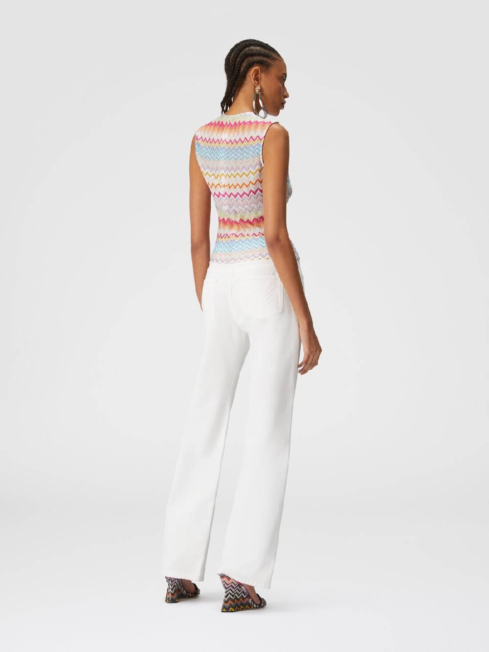 M Missoni Top in viscosa zig zag lamé con arricciature Enormi risparmi