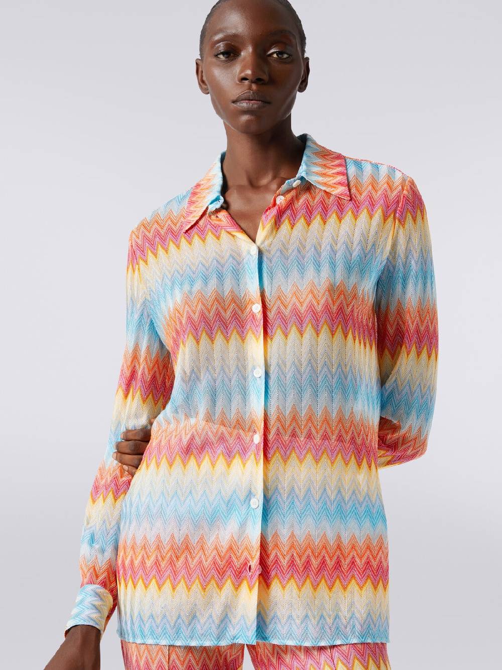 M Missoni Camicia in maglia di viscosa chevron Sconti VIP