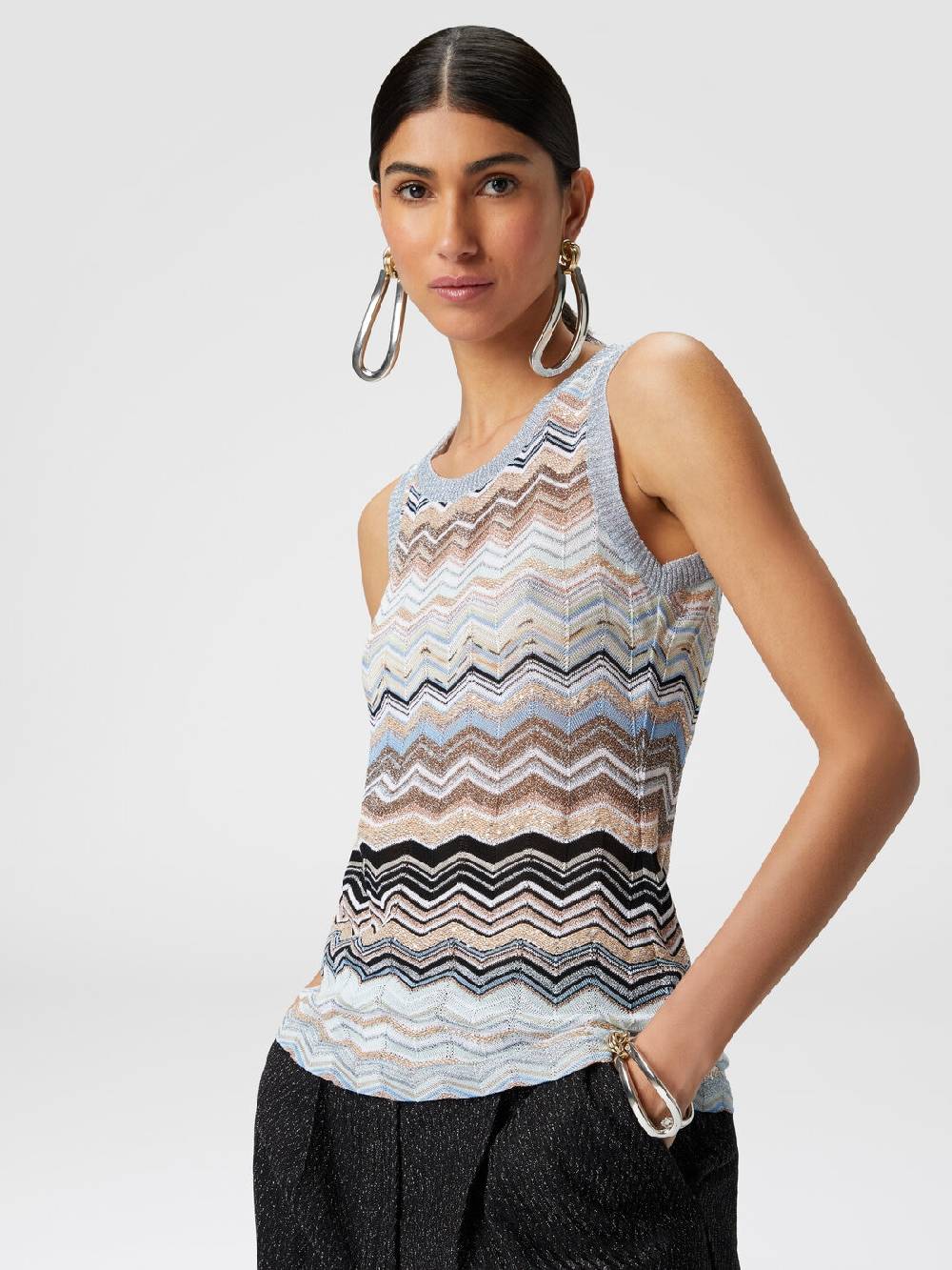M Missoni Top in maglia chevron lamé con paillettes Super Saving Price