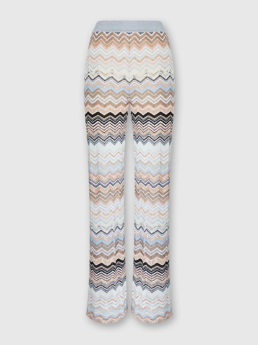 M Missoni Pantaloni in maglia chevron lamé con paillettes Offerta settimanale